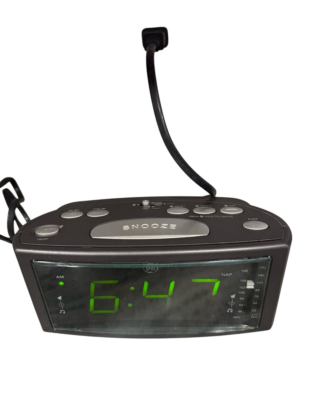 GE General Electric vintage digital dual alarm Am/FM clock Model #7-4853A tested